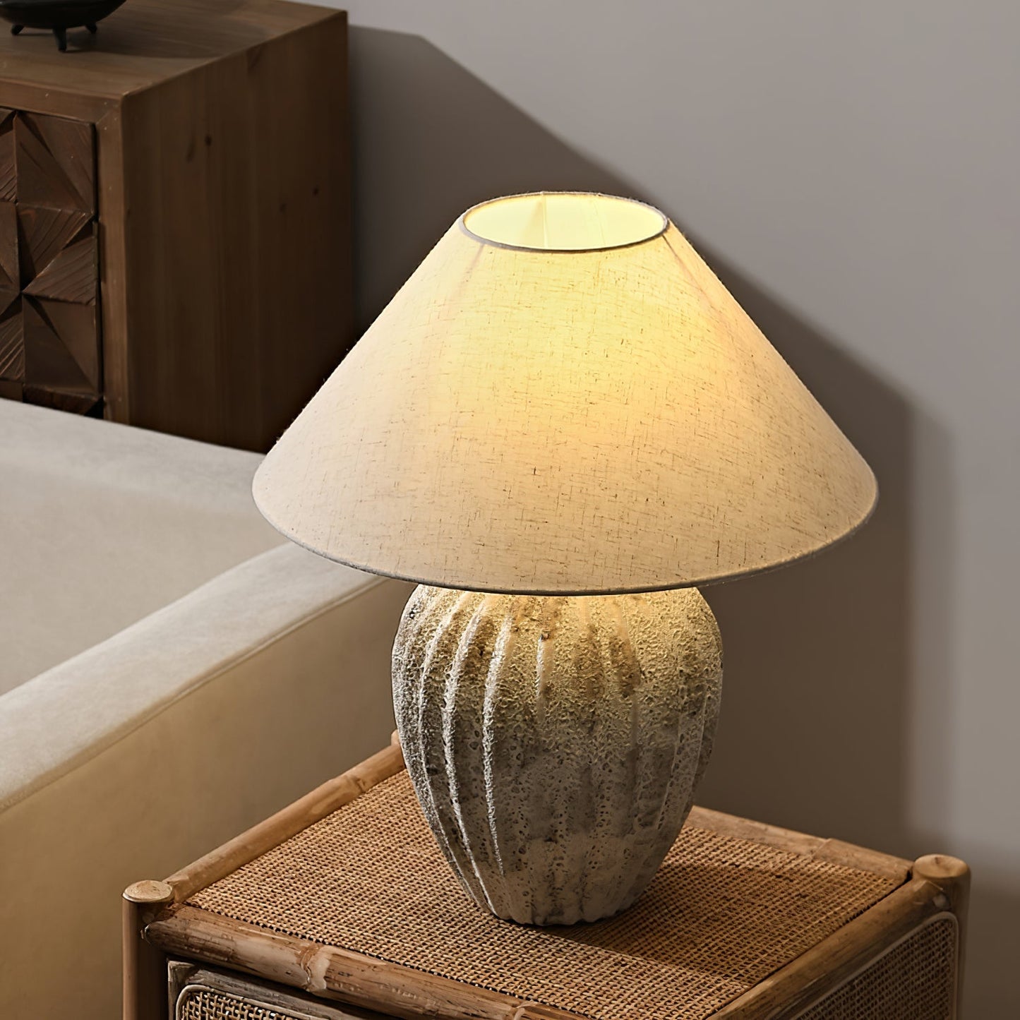 Keramisk fløjteskrivebordslampe