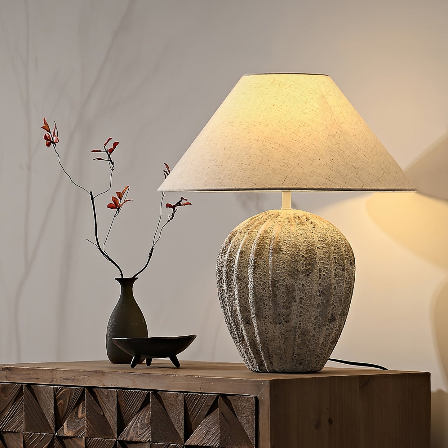 Keramisk fløjteskrivebordslampe
