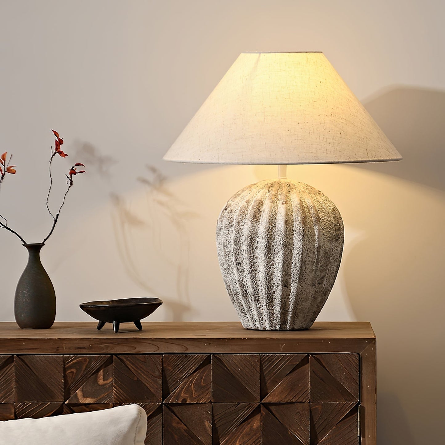 Keramisk fløjteskrivebordslampe
