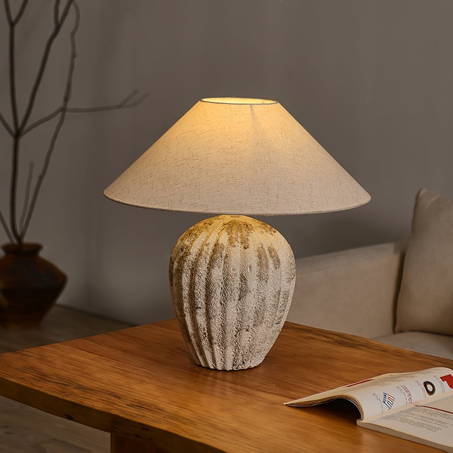 Keramisk fløjteskrivebordslampe