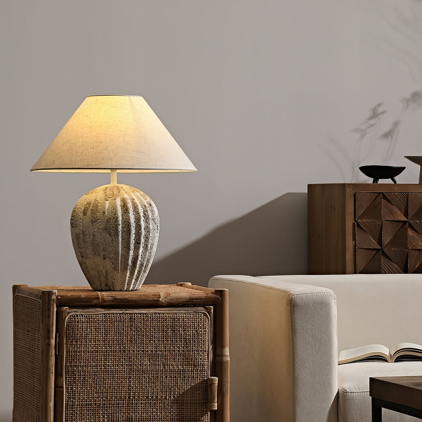 Keramisk fløjteskrivebordslampe