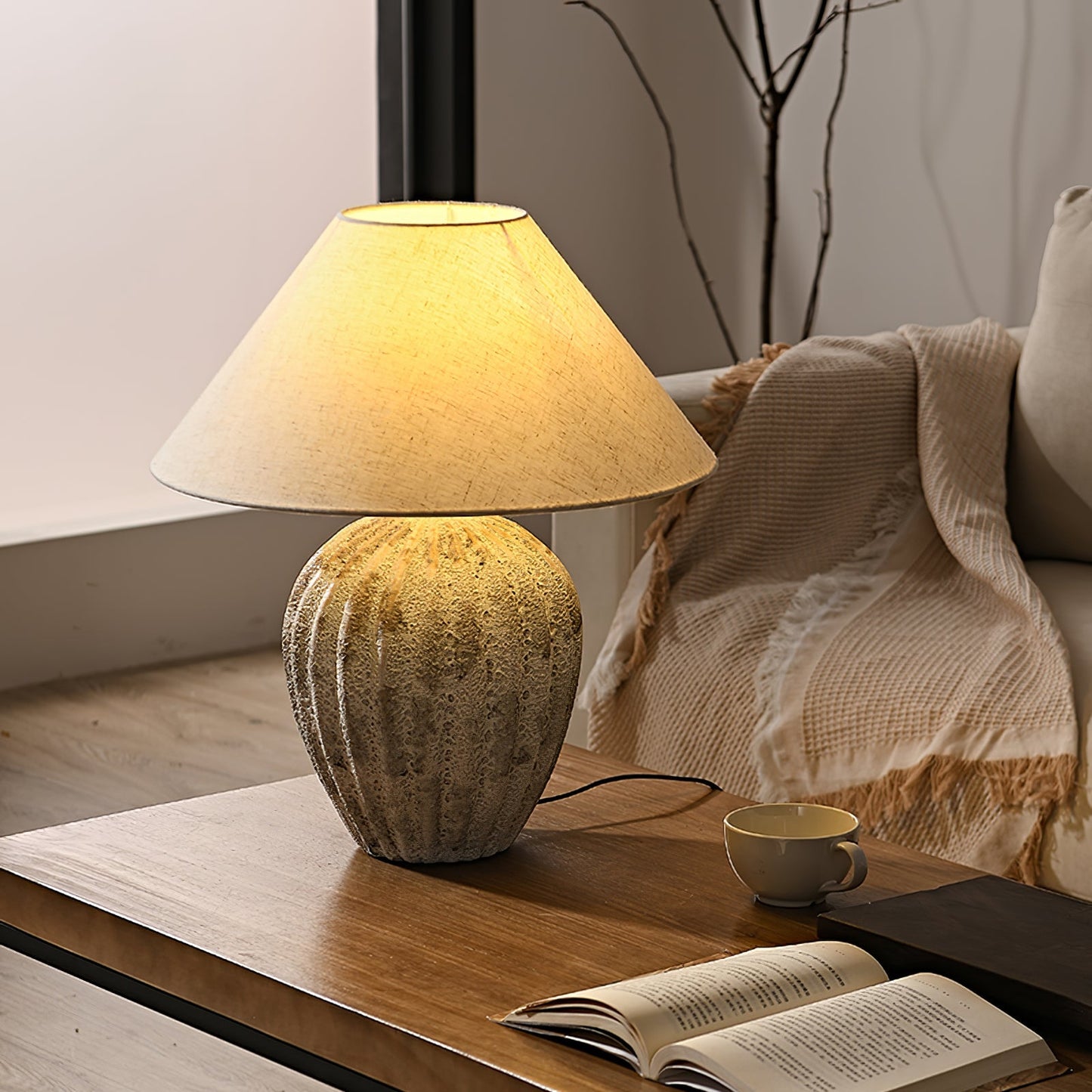 Keramisk fløjteskrivebordslampe