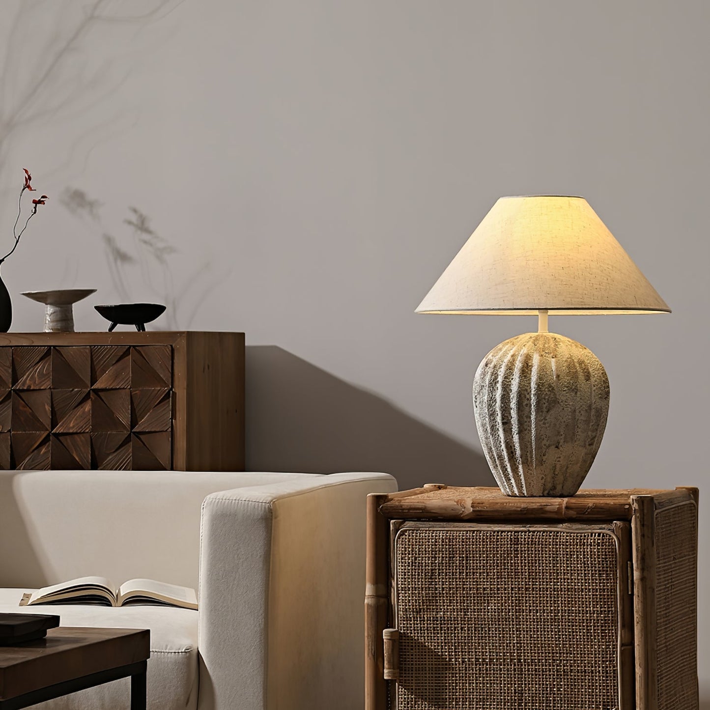 Keramisk fløjteskrivebordslampe