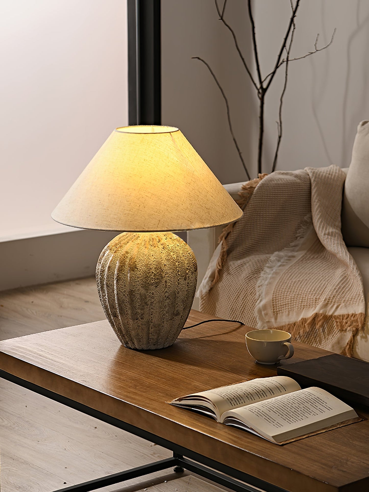 Keramisk fløjteskrivebordslampe
