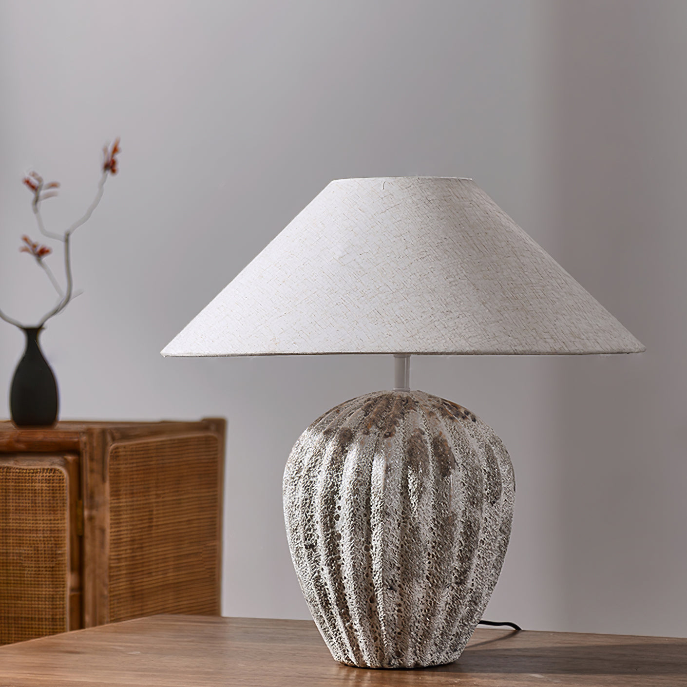 Keramisk fløjteskrivebordslampe