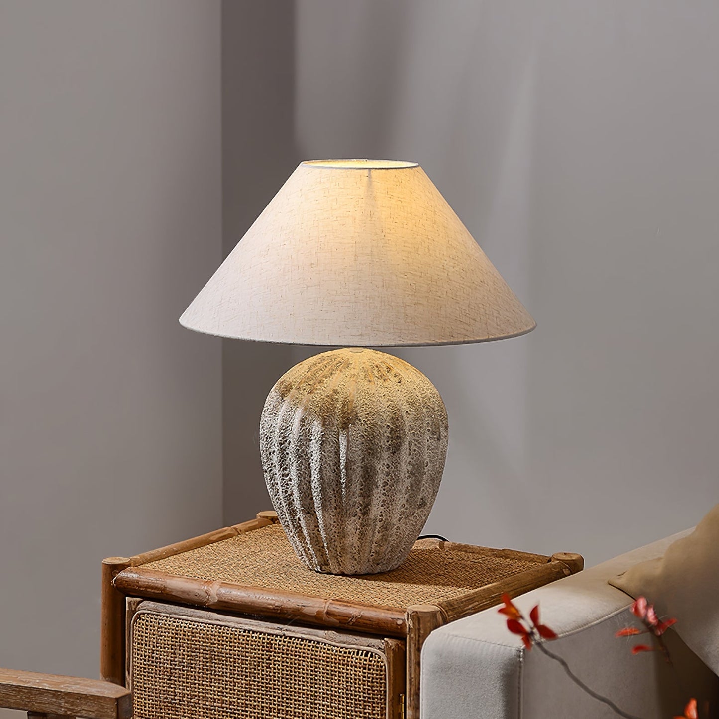 Keramisk fløjteskrivebordslampe