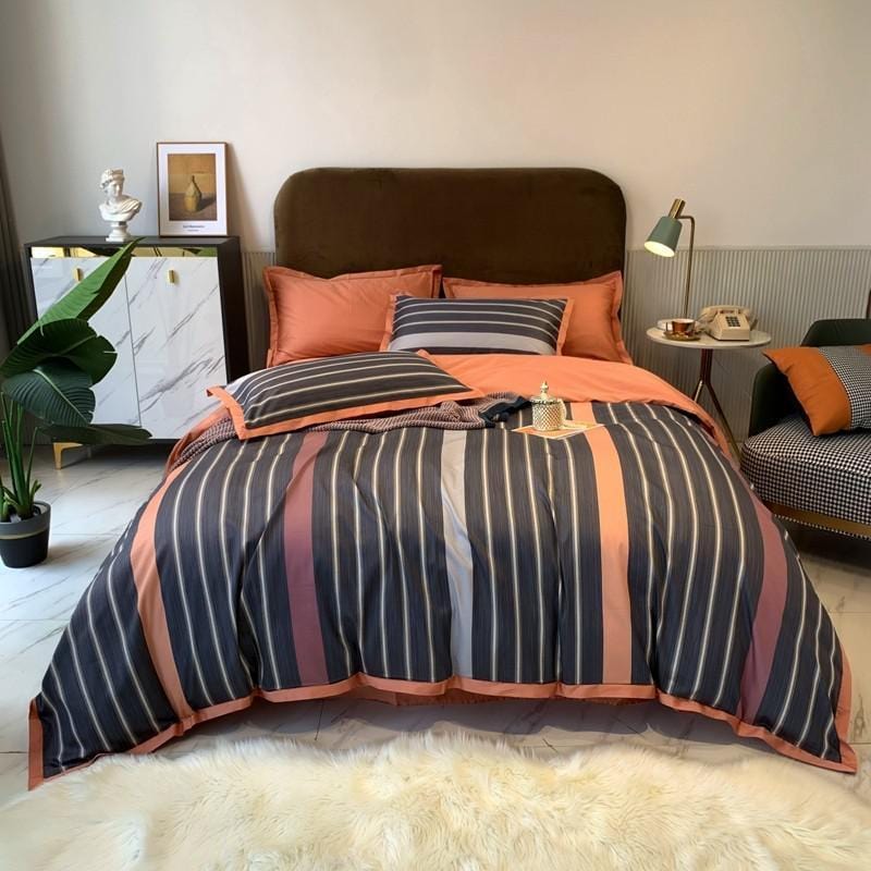 StriplenLuxe - Ägyptische Baumwolle Bettbezug Set
