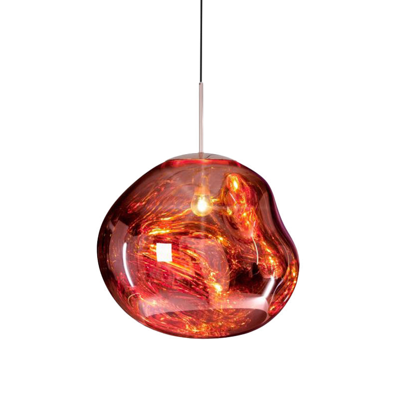ModernGlow - Pendelleuchte in Rot/Silber Glas
