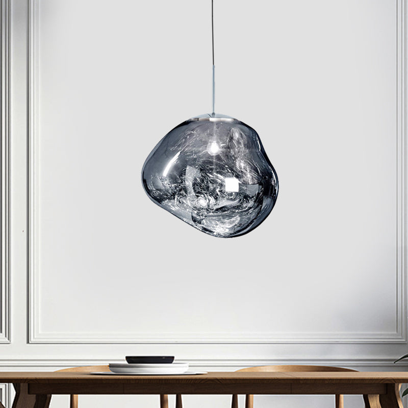 ModernGlow - Pendelleuchte in Rot/Silber Glas