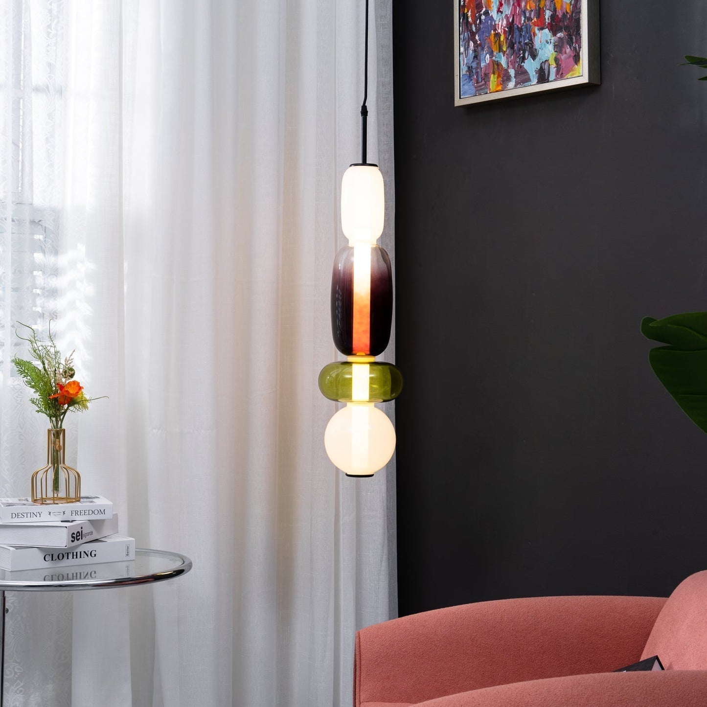 Pendant Light Made of Candied Glass