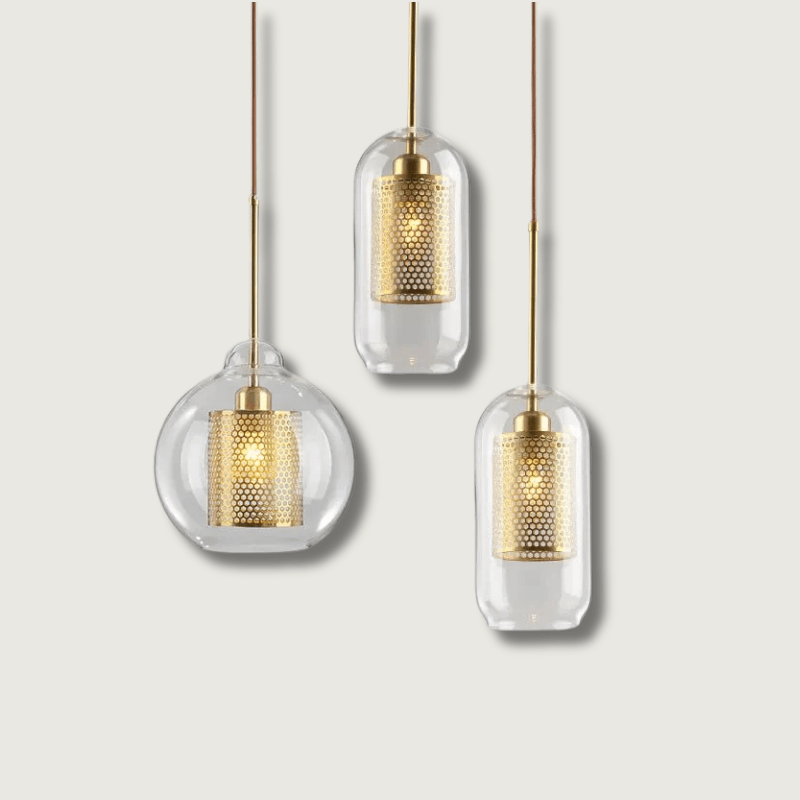 NylahGlow - Modern Loft Pendant Light in Iron and Glass