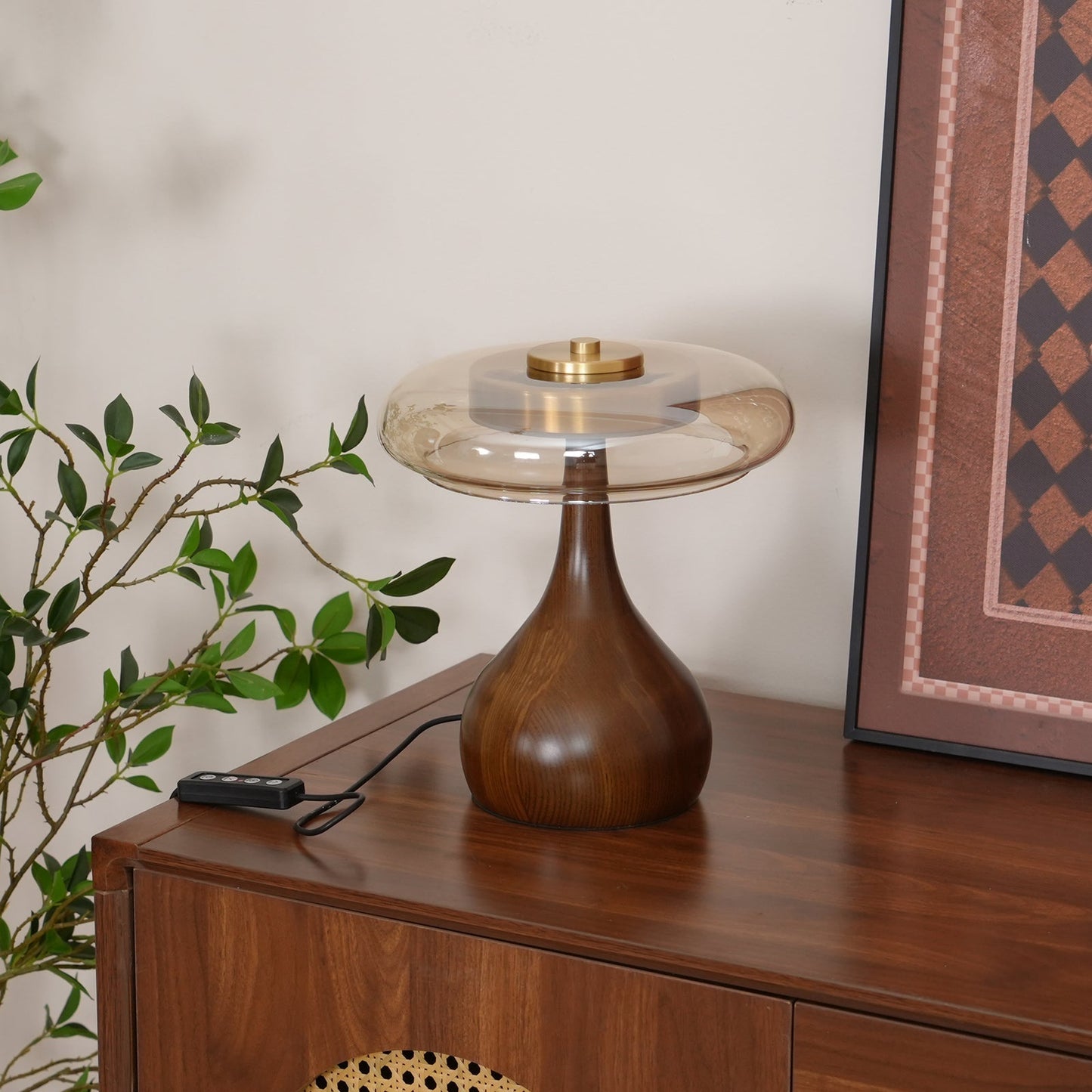 WoodLuxe - Lampe de table design avec LED réglable