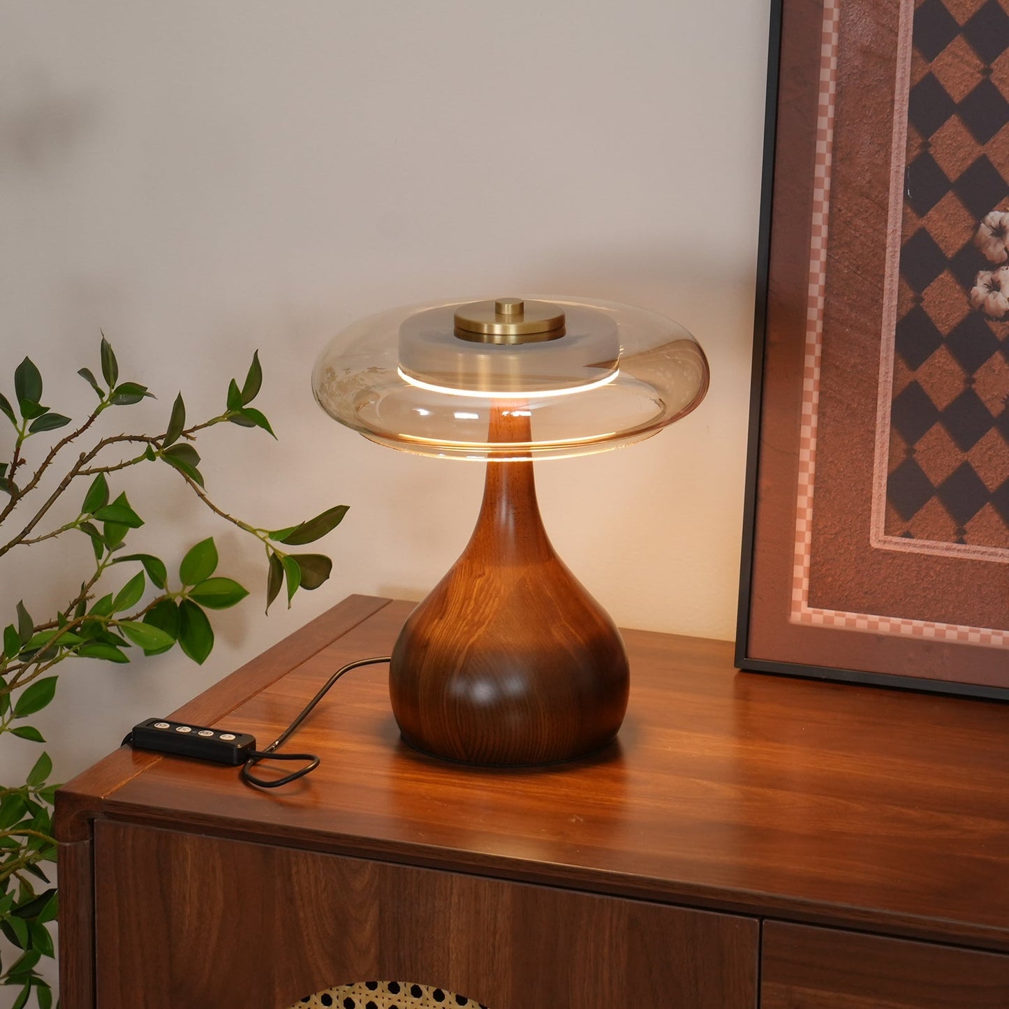 WoodLuxe - Lampe de table design avec LED réglable