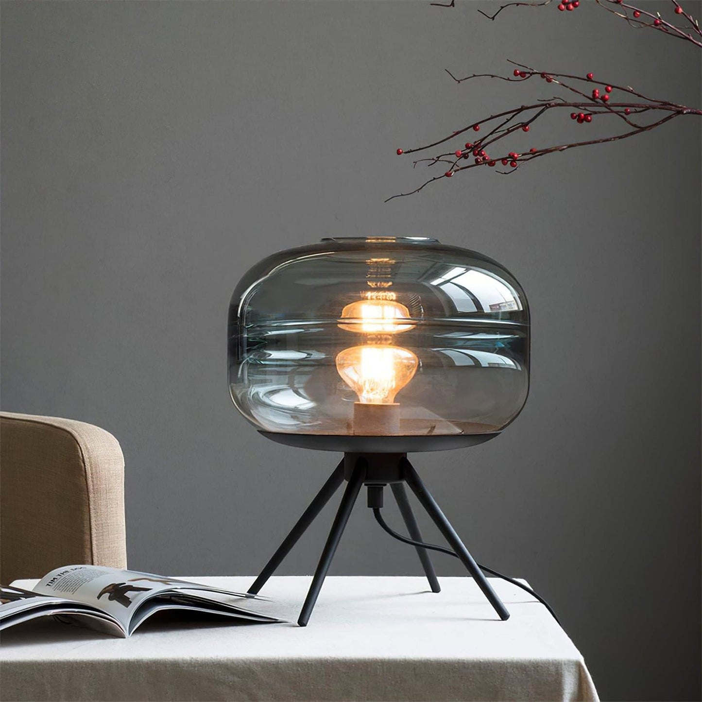 LightJar - Table Lamp with Glass Housing and Warm LED String