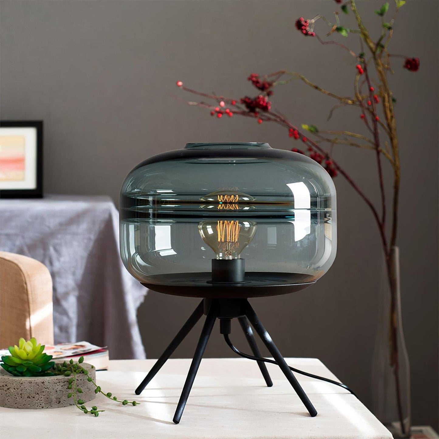 LightJar - Table Lamp with Glass Housing and Warm LED String
