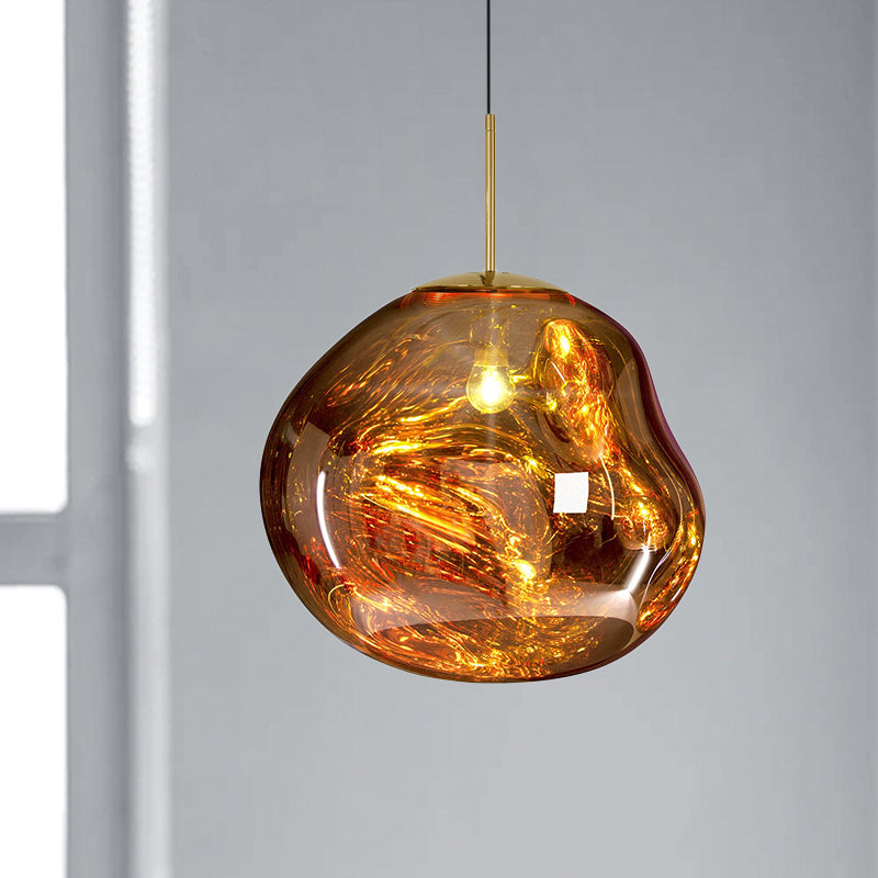 ModernGlow - Pendelleuchte in Rot/Silber Glas