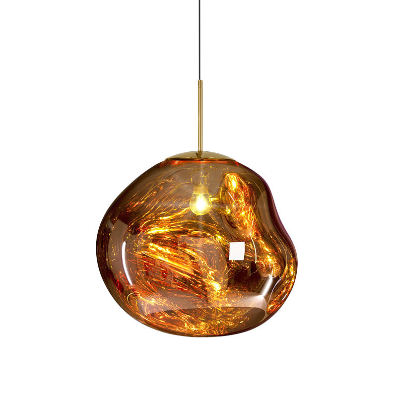 ModernGlow - Pendelleuchte in Rot/Silber Glas