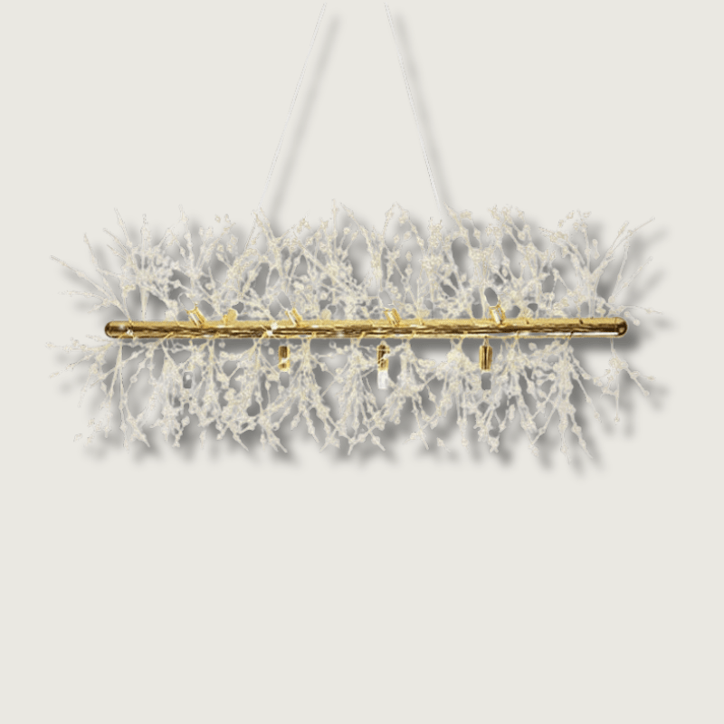 OpalGleam | LED Pendant Light in White and Gold for Bedroom and Dining Room