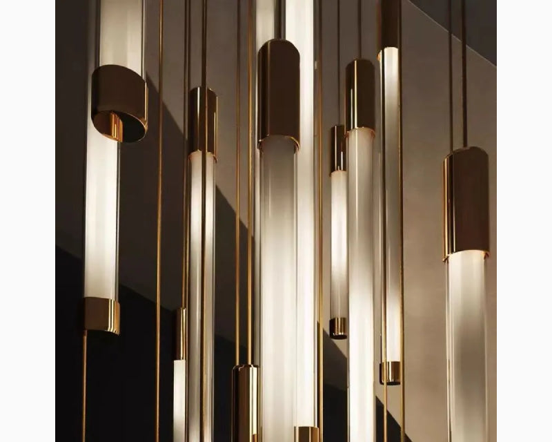 LuxeStairs - LED Gold Chandelier