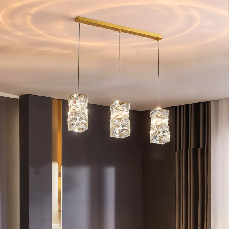 LumiCopper - Art Deco Crystal LED Pendant Light