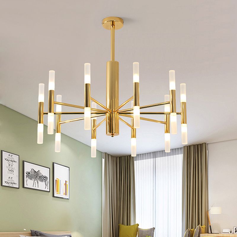 LuxeGlow | Elegant Gold LED Chandelier for Bedroom and Living Room