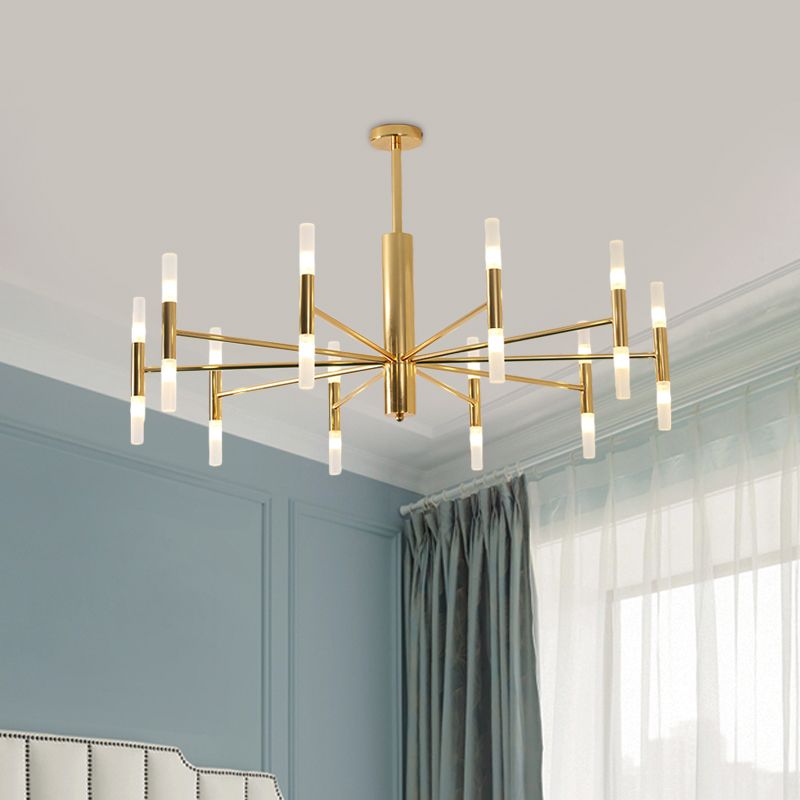 LuxeGlow | Elegant Gold LED Chandelier for Bedroom and Living Room