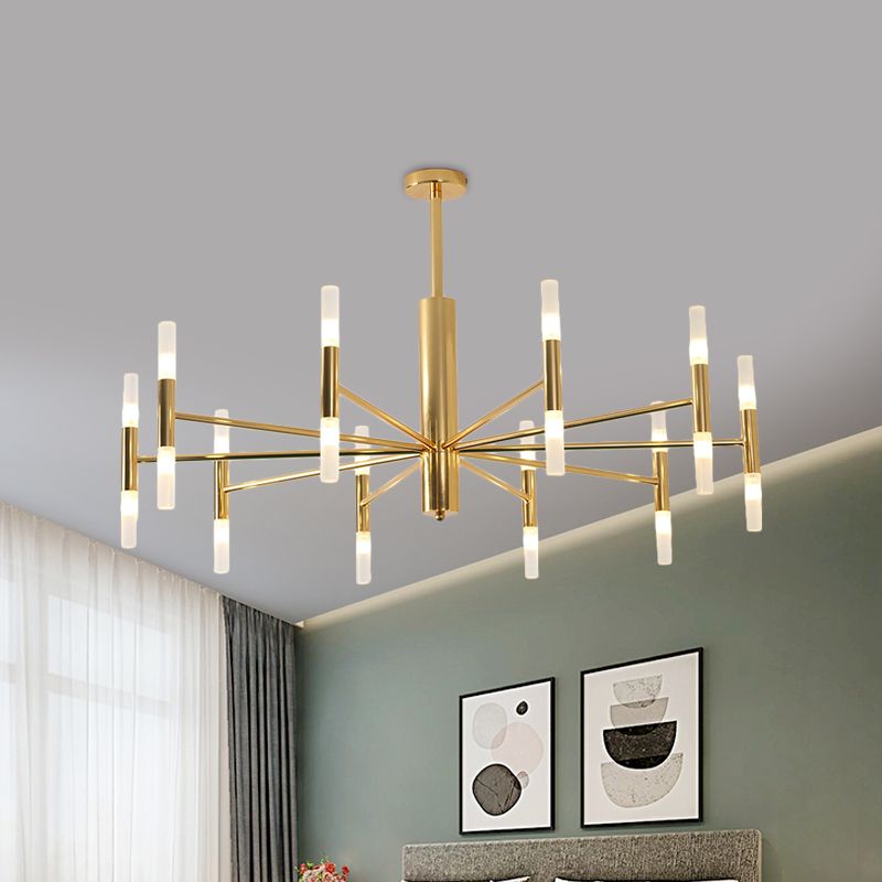 LuxeGlow | Elegant Gold LED Chandelier for Bedroom and Living Room