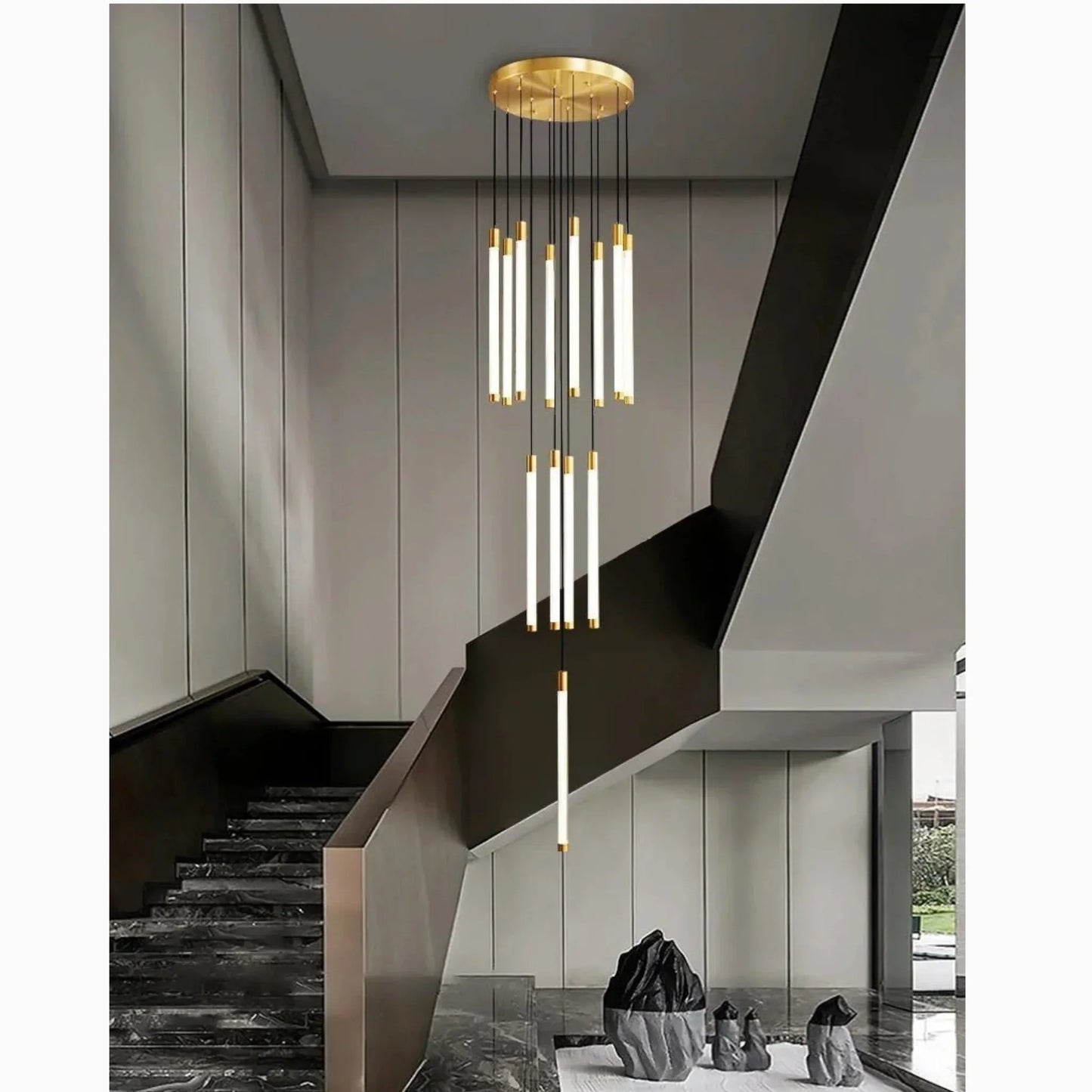 LuxeStairs - LED Gold Chandelier