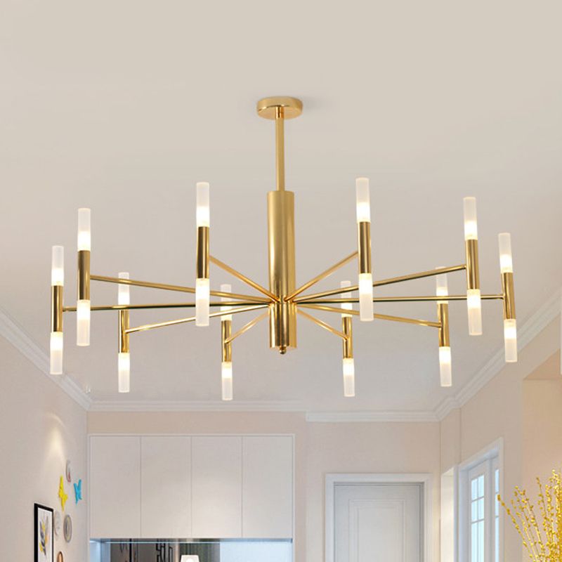 LuxeGlow | Elegant Gold LED Chandelier for Bedroom and Living Room