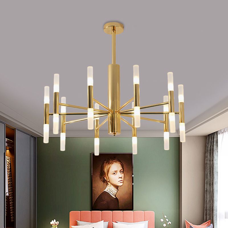 LuxeGlow | Elegant Gold LED Chandelier for Bedroom and Living Room