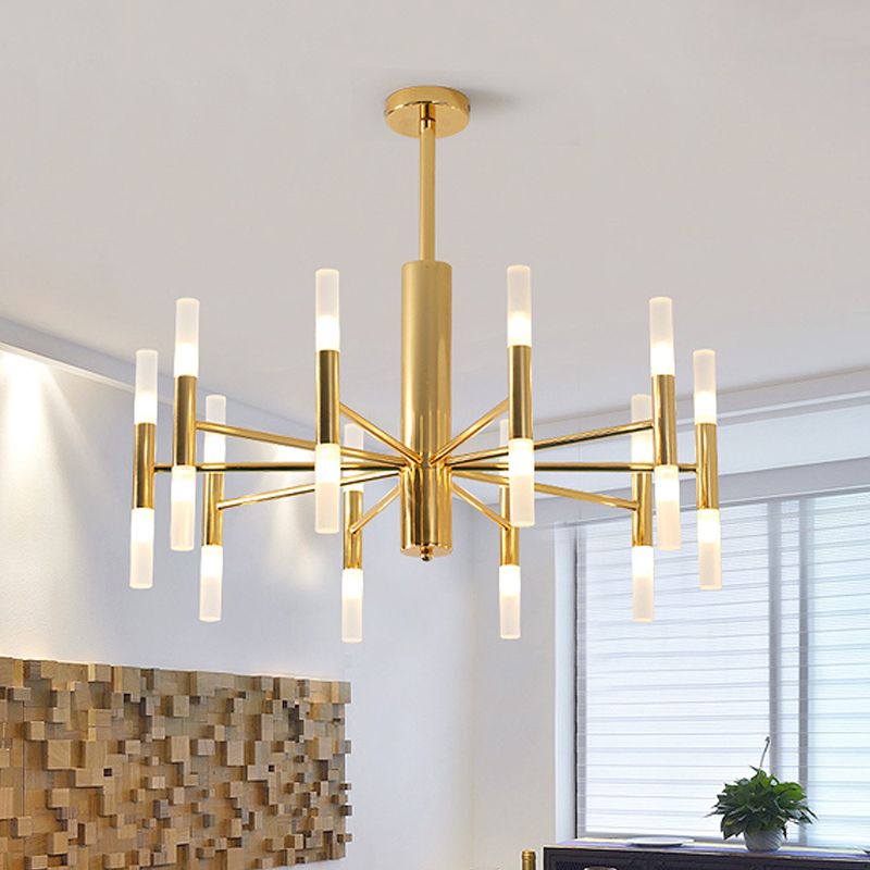 LuxeGlow | Elegant Gold LED Chandelier for Bedroom and Living Room