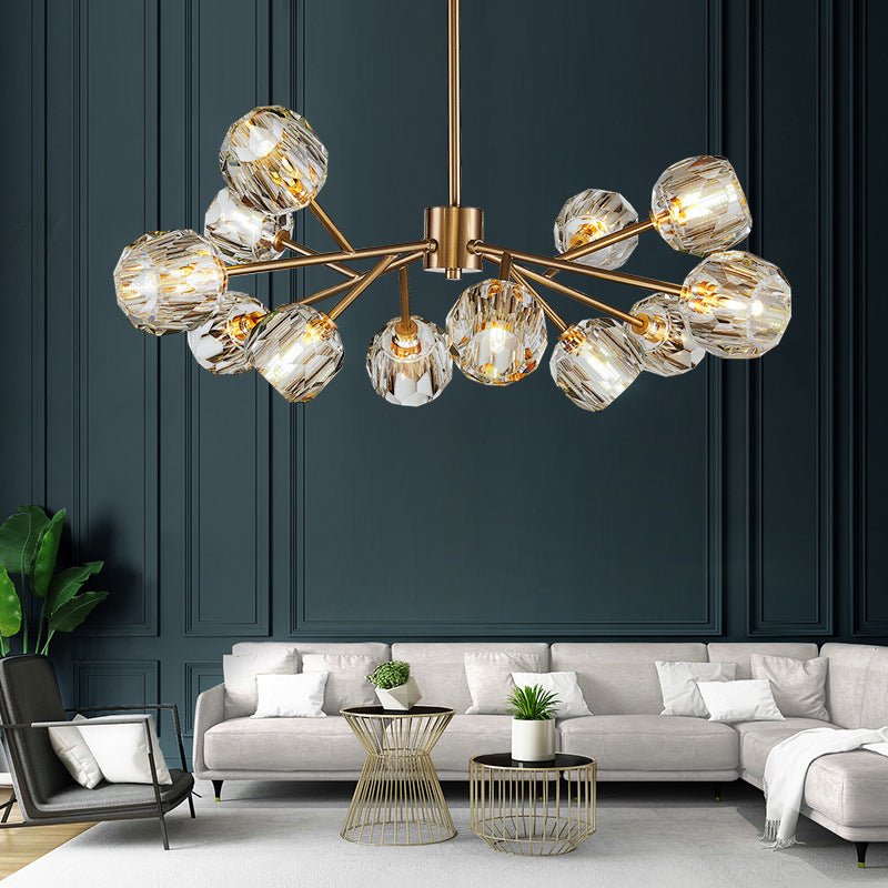 CrystalBrilliance - Stylish Copper Chandelier with LED Lighting