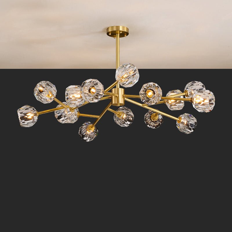 CrystalBrilliance - Stylish Copper Chandelier with LED Lighting