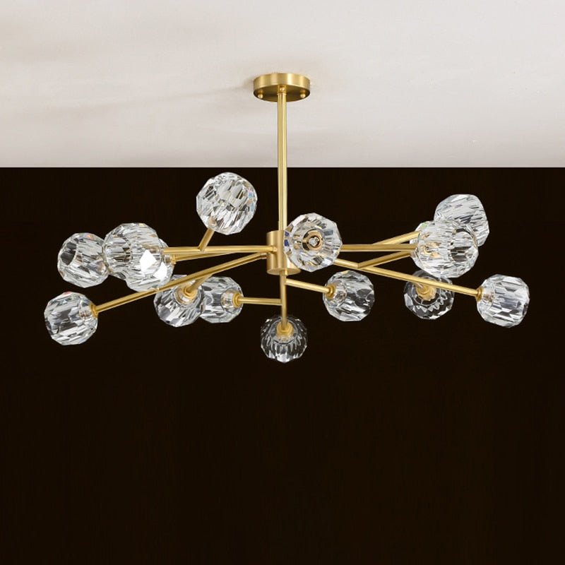 CrystalBrilliance - Stylish Copper Chandelier with LED Lighting