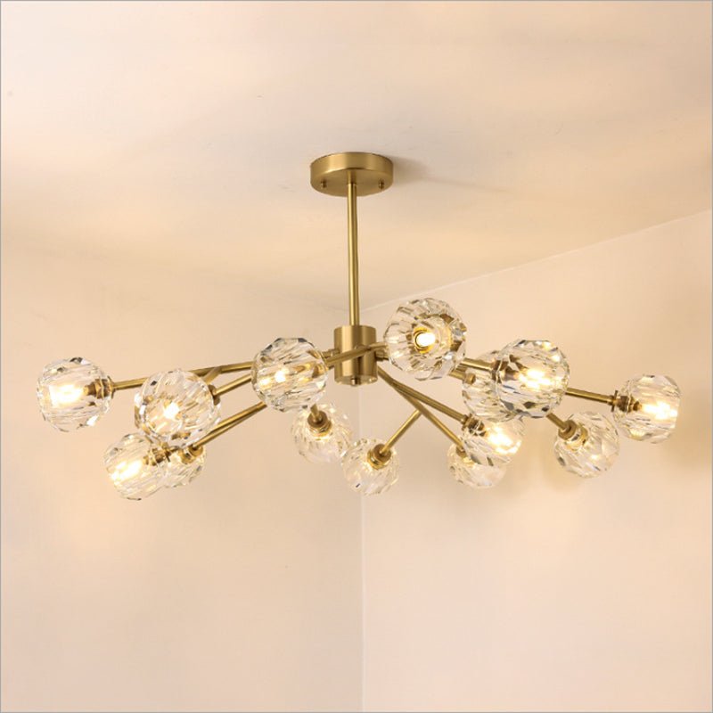 CrystalBrilliance - Stylish Copper Chandelier with LED Lighting