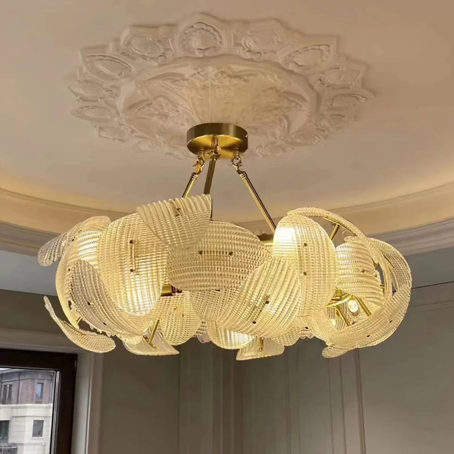 BloomAura - Elegant Large Flower Chandelier