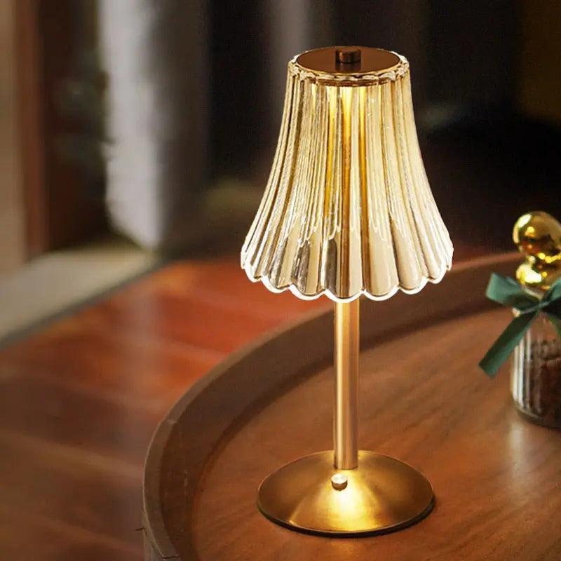 VintageRadiance - Lampe de table en cristal au look luxueux