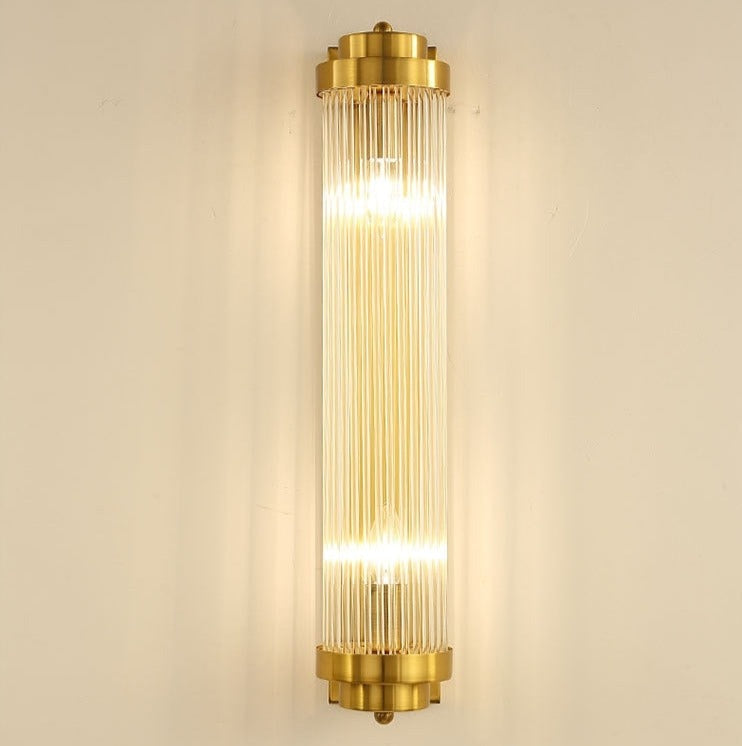 CrystalGlow - Guld Krystal Væglampe