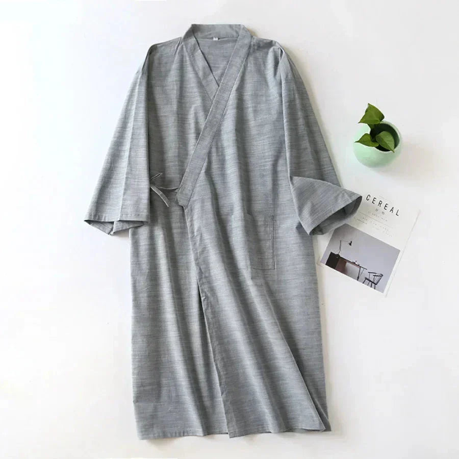 RelaxWear - Chemise de nuit en coton pour hommes élégante