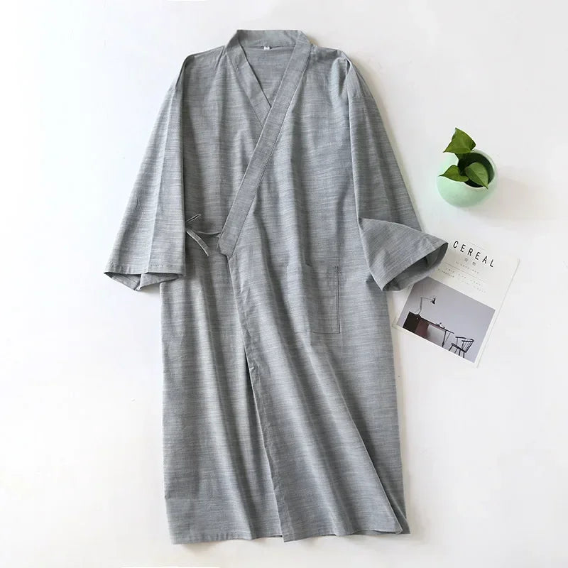 RelaxWear - Chemise de nuit en coton pour hommes élégante