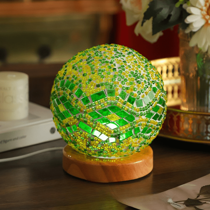 MosaicGlow - Boho Glas Bordlampe Farverig