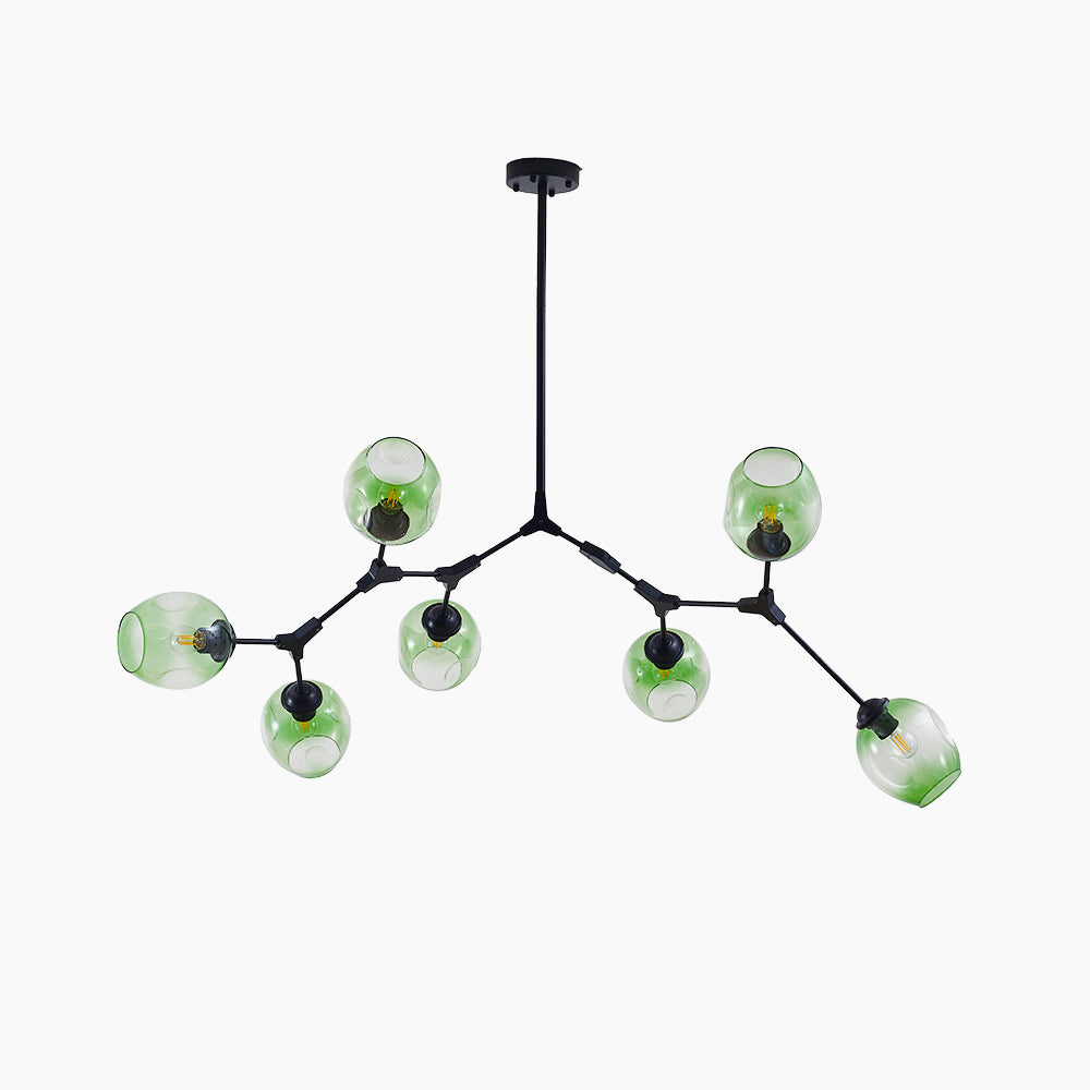 SchneeValentina | Runde LED-Pendelleuchte aus Metall und Glas