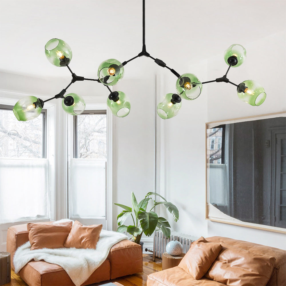 SchneeValentina | Runde LED-Pendelleuchte aus Metall und Glas