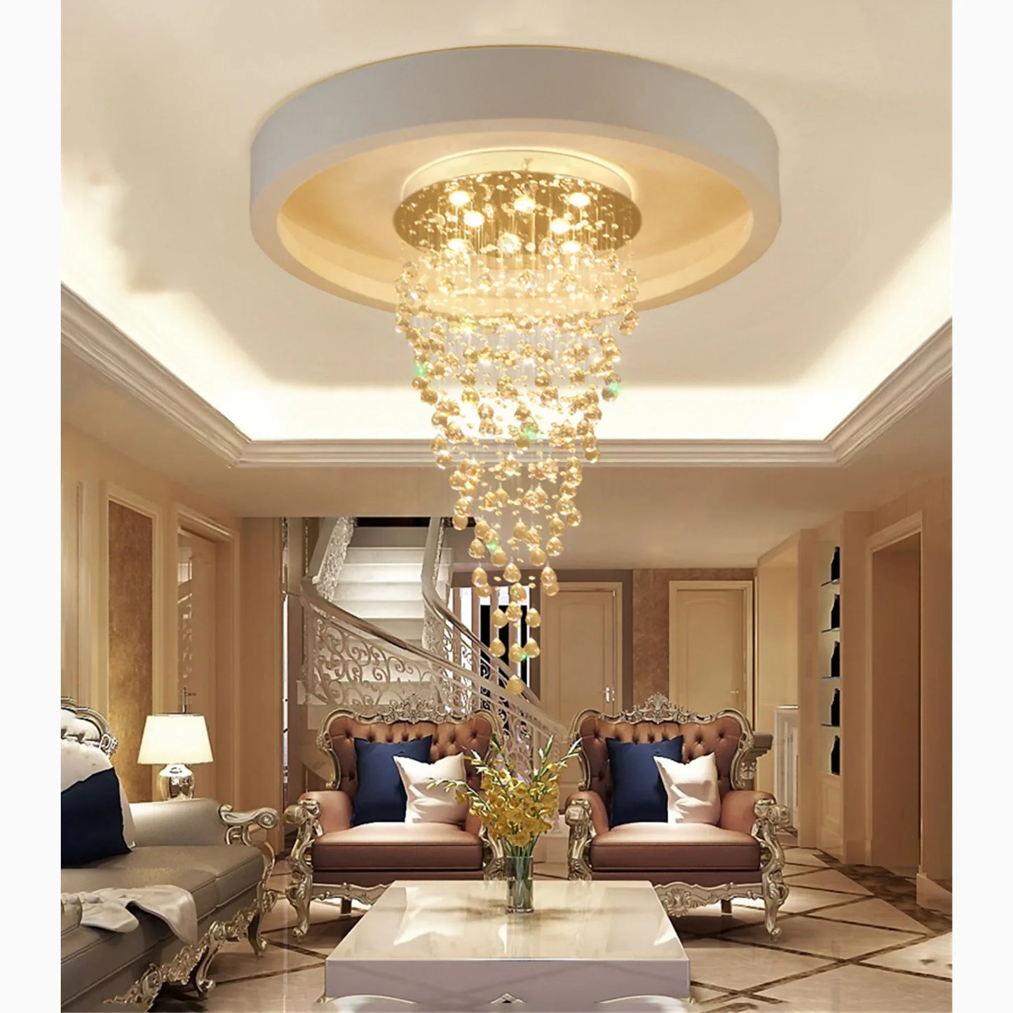 CrystalRain - Luxe Pendant Light with Large Crystal Drops