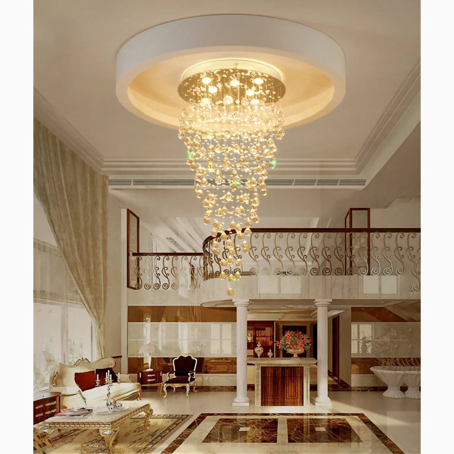 CrystalRain - Luxe Pendant Light with Large Crystal Drops