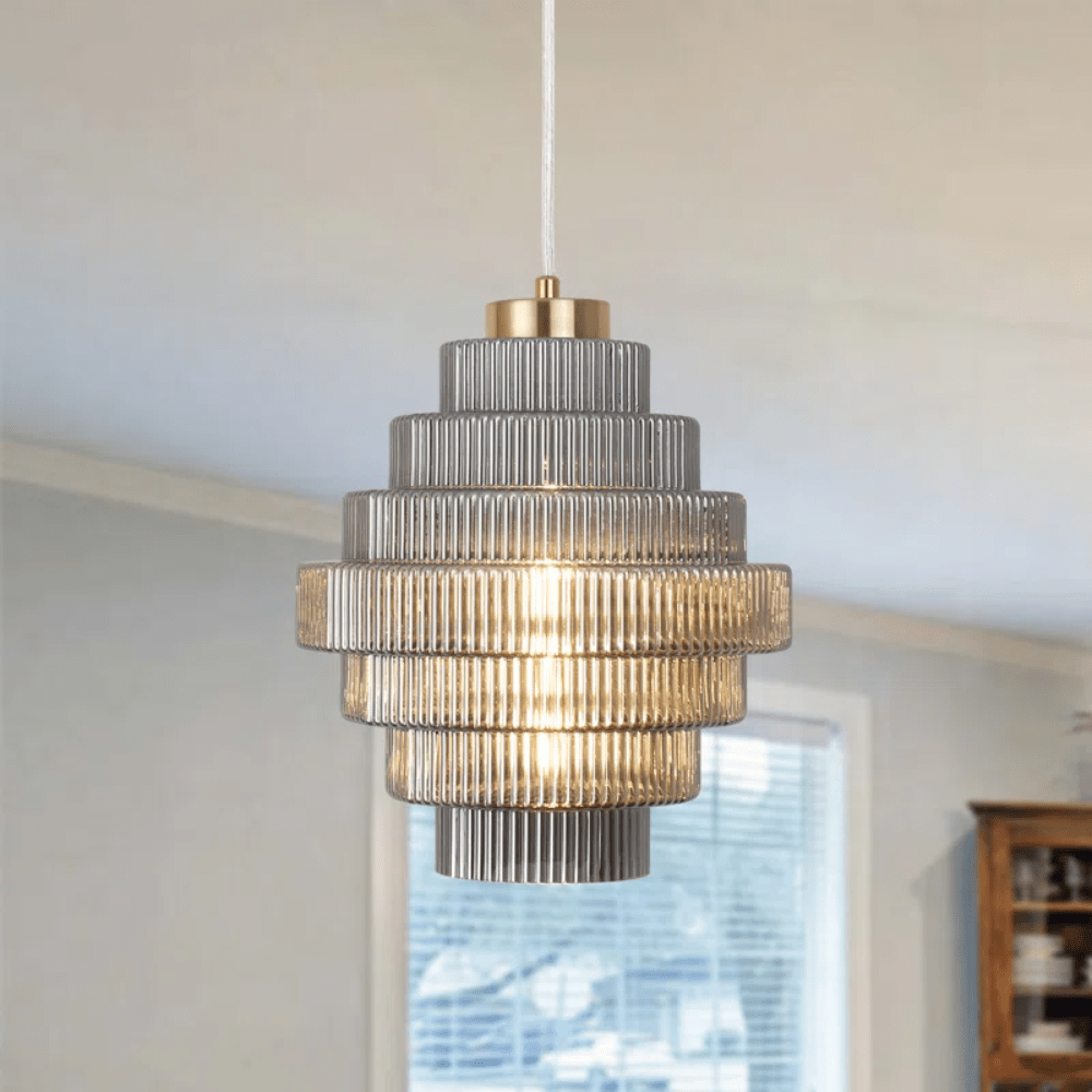 BrassLuxe - Pendant Lamp with Retro Glass Shape