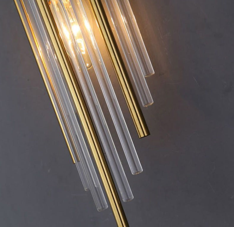 RadiantLux - Guld Krystal Væglampe med Bæredygtigt Design