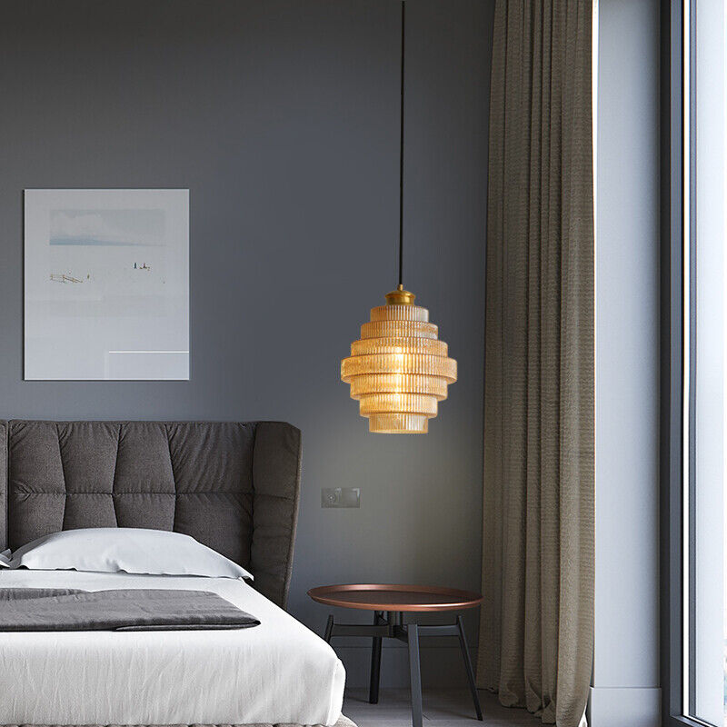 BrassGlow - Bottle-Shaped Brass Glass Pendant Light