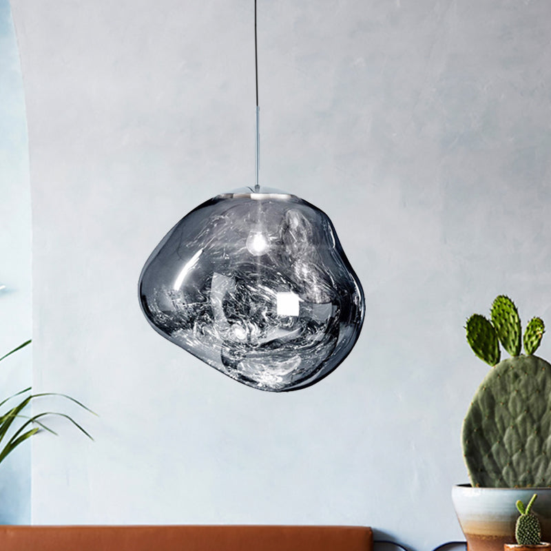 ModernGlow - Pendelleuchte in Rot/Silber Glas