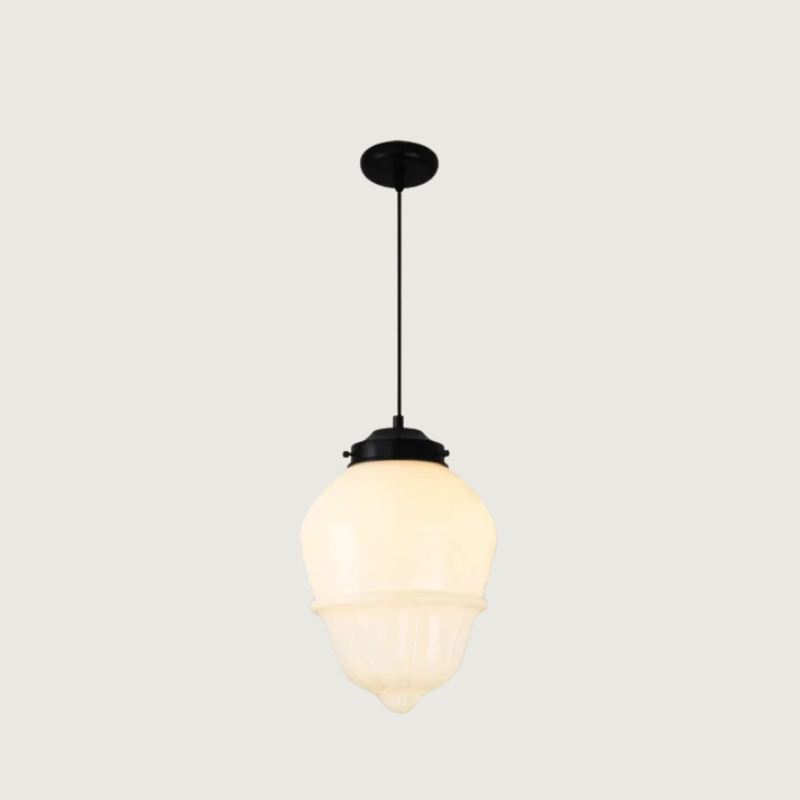 Milchglas - Vintage Geometrische Pendelleuchte
